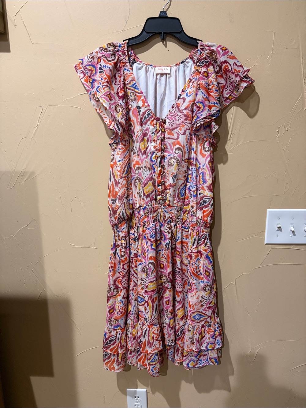 Hailey & Co Paisley Ruffle Midi Dress